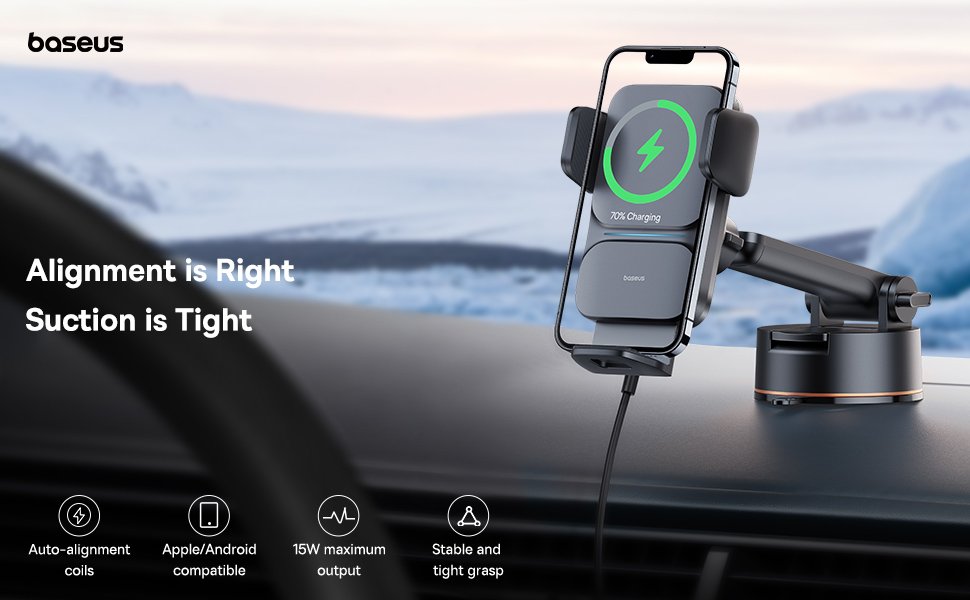 Baseus Wisdom Auto-Alignment Wireless Car Charger