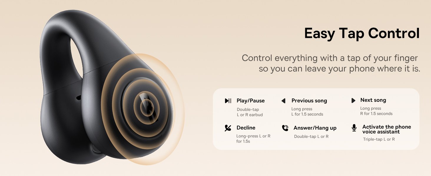 Baseus Bass 15 Clip Open-Ear Wireless Earphones