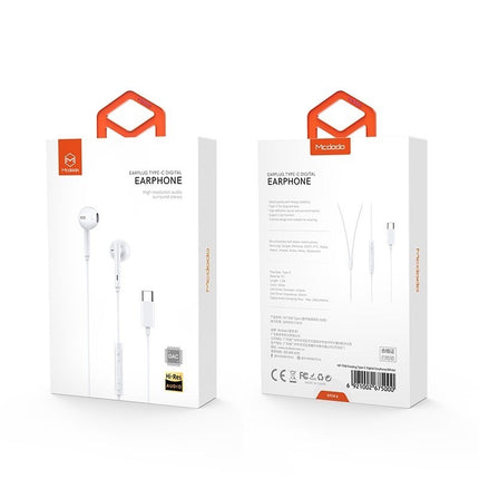 سماعات أذن رقمية Mcdodo من Type-C - أبيض HP-7500