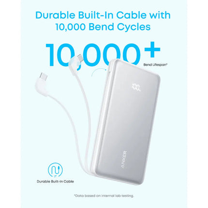 Anker Zolo Power Bank 10000mAh 22.5W with Built-in USB-C Cable