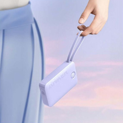 باور بانك أنكر 20000 ميللي أمبير بقوة 22.5 واط مع كابل USB-C مدمج وشاشة رقمية