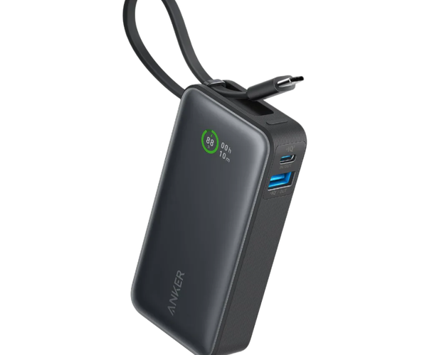 بنك طاقة انكر نانو 10000 مللي أمبير 30 واط مع كابل USB-C مدمج