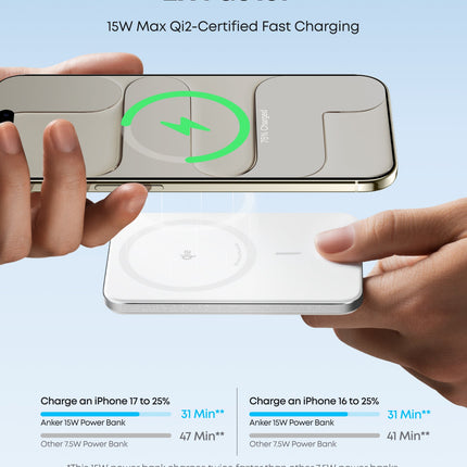 Anker MagGo Power Bank 5K Slim - Qi2 Wireless Charger 15W