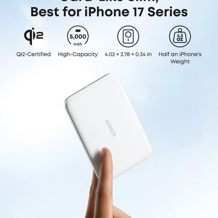 Anker MagGo Power Bank 5K Slim - Qi2 Wireless Charger 15W