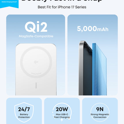 Anker MagGo Power Bank 5K Slim - Qi2 Wireless Charger 15W