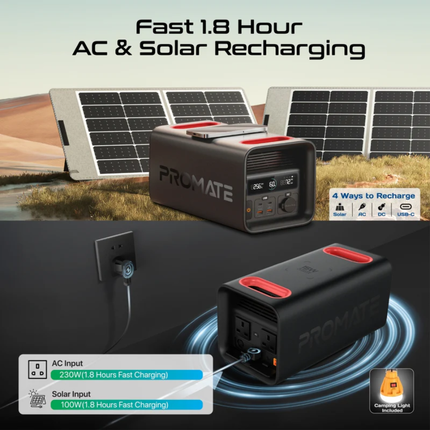 باور بانك Promate PowerTank-600 العملاق 161000 مللي أمبير 600 واط LiFePO4