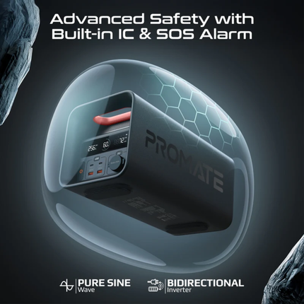 باور بانك Promate PowerTank-600 العملاق 161000 مللي أمبير 600 واط LiFePO4