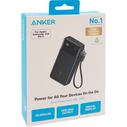 Anker 30W Power Bank 20000mAh with Digital Display - Black