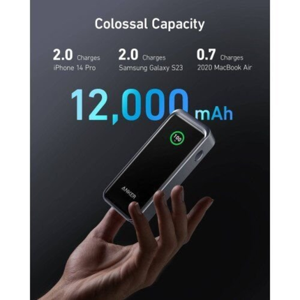 بنك طاقة Anker 723 (Fusion) سعة 12000 مللي أمبير مع شاحن جداري USB-C مزدوج