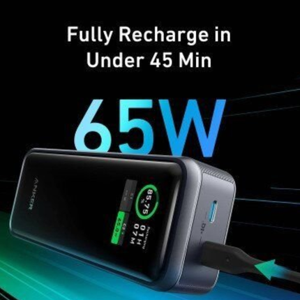 بنك طاقة Anker 723 (Fusion) سعة 12000 مللي أمبير مع شاحن جداري USB-C مزدوج