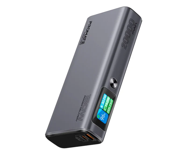 Promate Titan-130 Power Bank 130W PD 20000mAh with LCD Screen