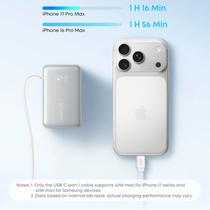 Anker Nano Power Bank 10000mAh 45W with Built-in USB-C Cable