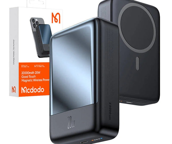 باور بانك Mcdodo 20 واط 1C مغناطيسي لاسلكي 20000 مللي أمبير أسود MC-5021