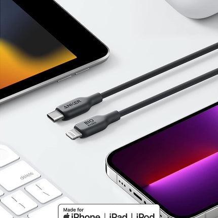 كابل Anker 542 من USB-C إلى Lightning مواد بيولوجية 90 سم 30 واط أسود