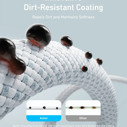 كابل أنكر زولو USB-C إلى USB-C 240 واط مضفر 1.8 متر
