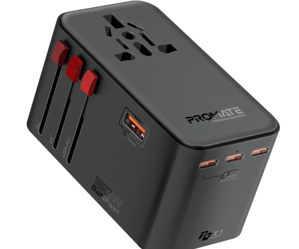 Promate TripMate-GaN160 Universal Travel Adapter 160W