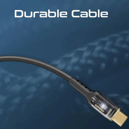 Promate LucidLine-CC200 240W USB-C Cable with LED – 2M Transparent Design