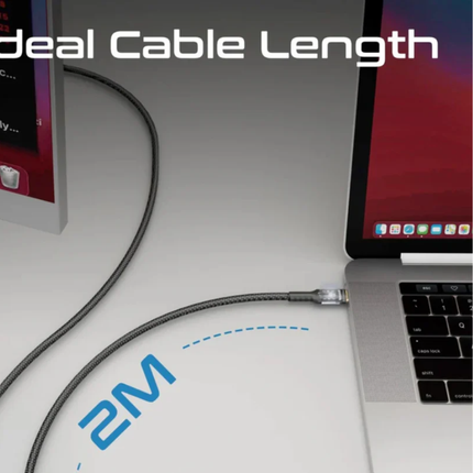 Promate LucidLine-CC200 240W USB-C Cable with LED – 2M Transparent Design