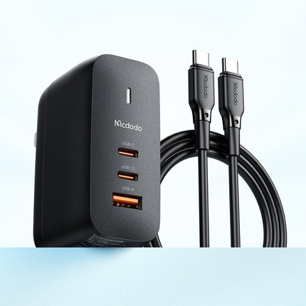 شاحن Mcdodo GaN 65W ثلاثي المنافذ CH-8442 أسود