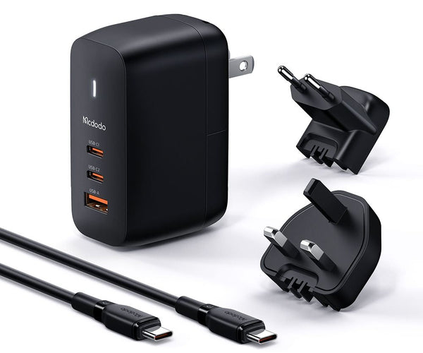 شاحن Mcdodo GaN 65W ثلاثي المنافذ CH-8442 أسود