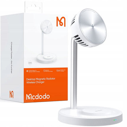 حامل شحن لاسلكي مغناطيسي 2 في 1 مع مروحة تبريد CH-2150 من Mcdodo - أبيض