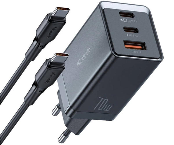 شاحن Mcdodo GaN 5 Mini Pro بقوة 67 واط مع كابل USB-C بطول 2 متر