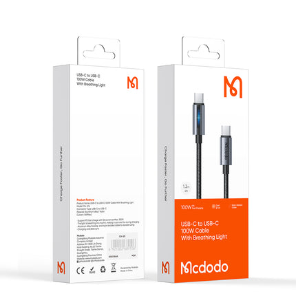 Mcdodo USB-C to USB-C 100W Charging Cable 1.2m with Breathing Light CA-5740