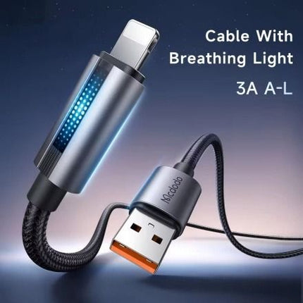 Mcdodo 1.2M USB-A to Lightning Cable with Breathing Light 3A Fast Charging CA-5660