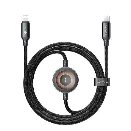 شاحن Mcdodo لاسلكي 2 في 1 USB-C إلى Lightning + Apple Watch 36 واط 1.5 متر