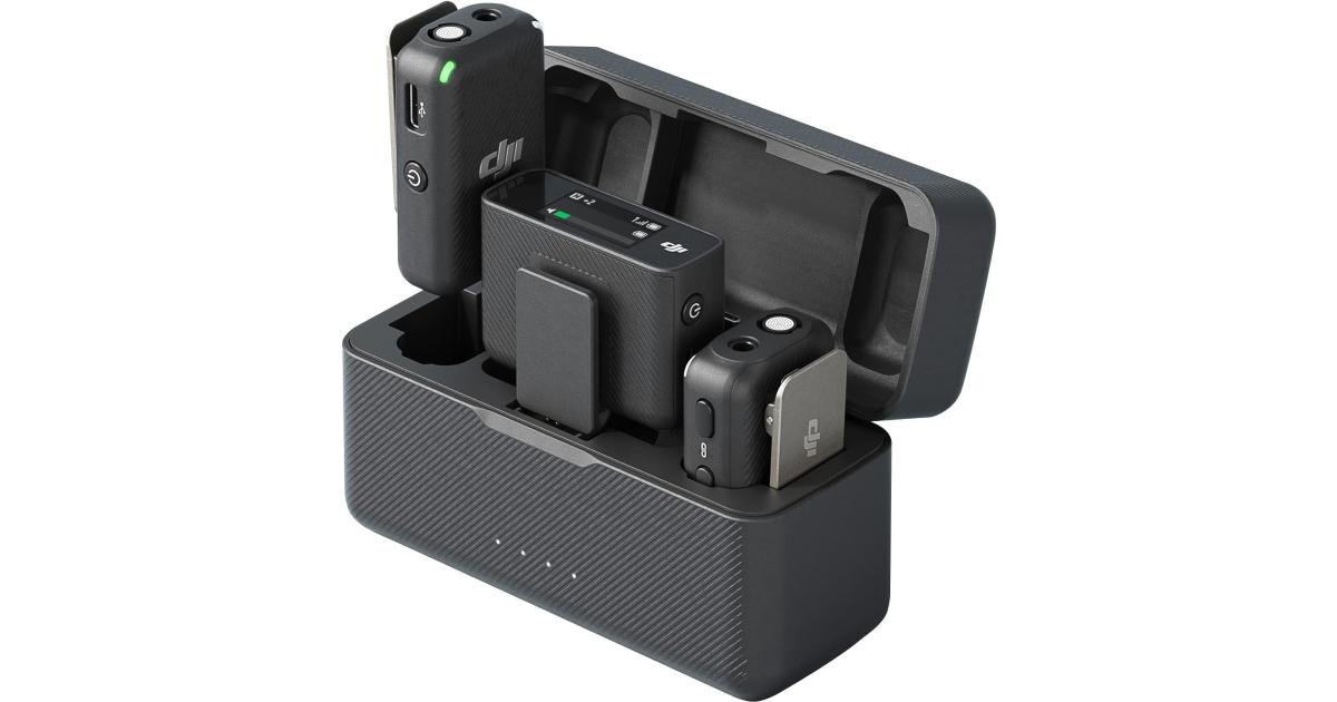DJI Mic 2 Wireless Lavalier Microphone System (2 TX + 1 RX + Charging Case)