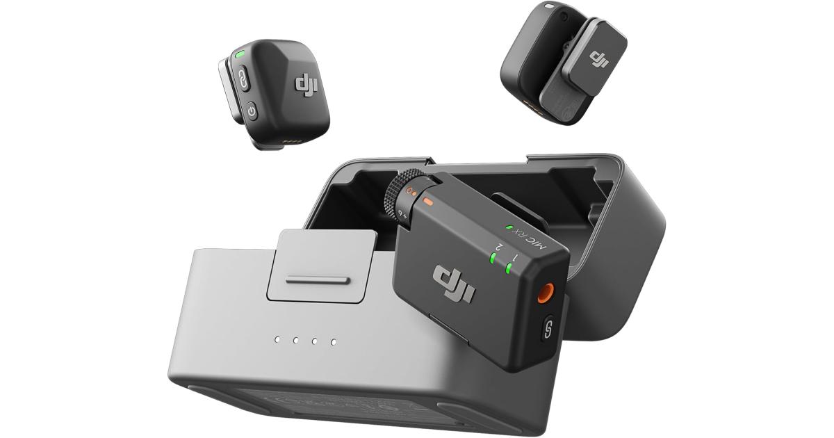 نظام ميكروفون DJI Mic Mini اللاسلكي (2 جهاز إرسال + 1 جهاز استقبال + حقيبة شحن)