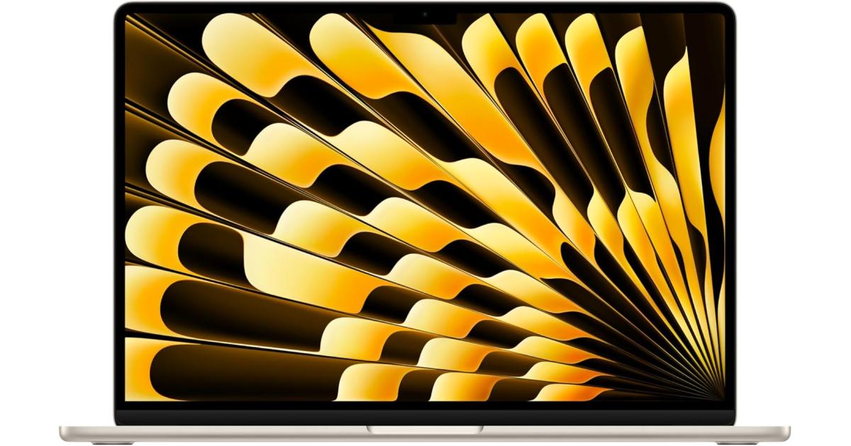 أبل ماك بوك إير 15 2024 M3 256GB 16GB معالج 8 نوى 10 نوى رسوميات ستارلايت