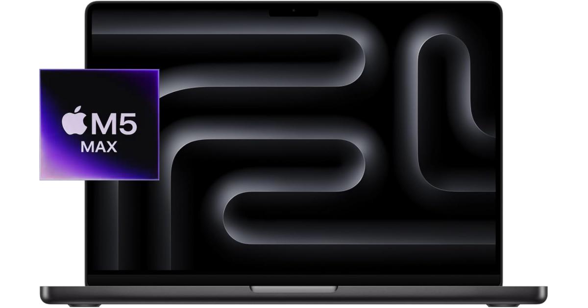 أبل ماك بوك برو 16 (2026) M5 MAX 18 نواة معالج 32 نواة رسومات 36GB 2TB ريتينا XDR 120Hz أسود