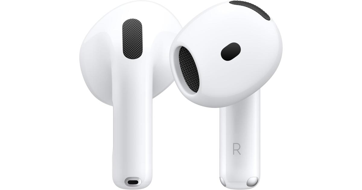 سماعات Apple AirPods 4 اللاسلكية مع شريحة H2 وعلبة شحن USB-C